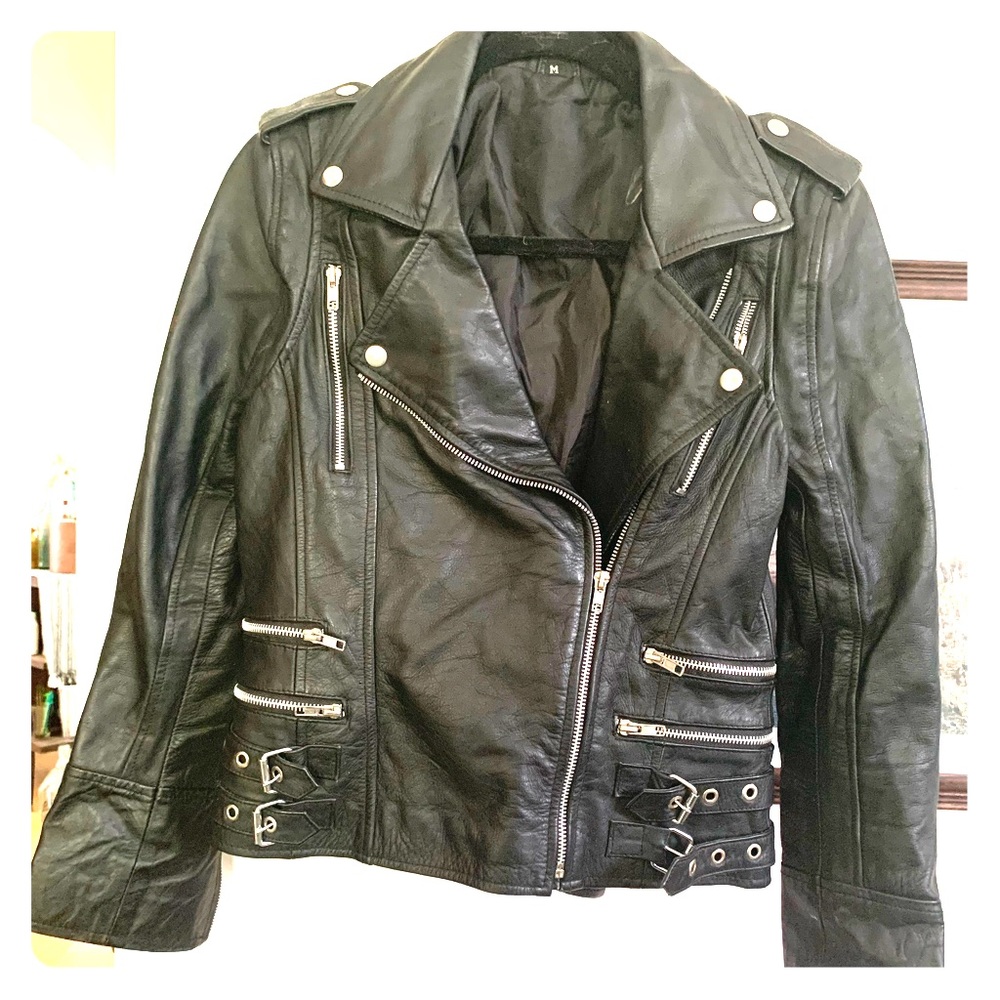 Black Leather Moto Jacket